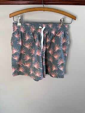 chubbies Gray Shorts with Pink Palm Pattern